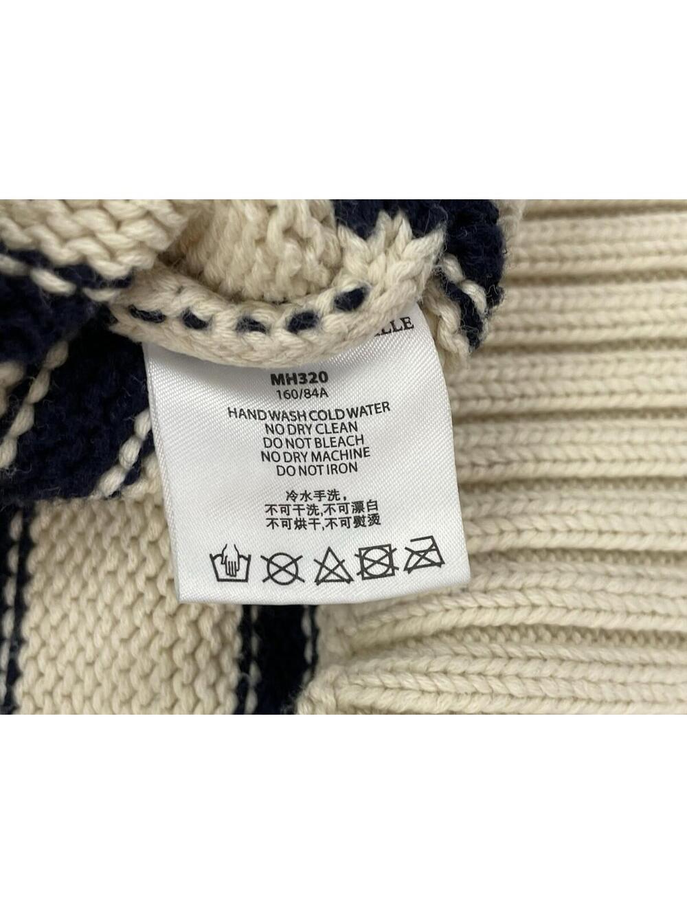 Brandy Melville Brianna Sweater Cream Navy Blue Striped Cotton Beach Nautical OS - Picture 9 of 10